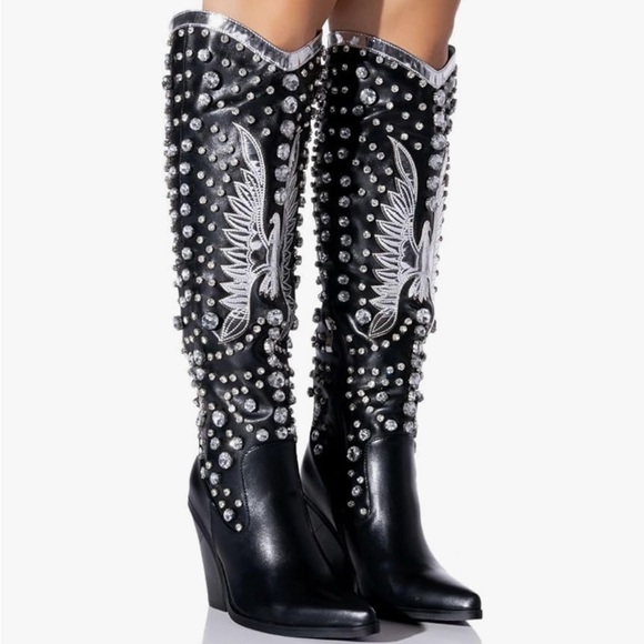 WIRALOMI rhinestone w/Phoenix size 9.5 cowboy boots - Picture 6 of 8